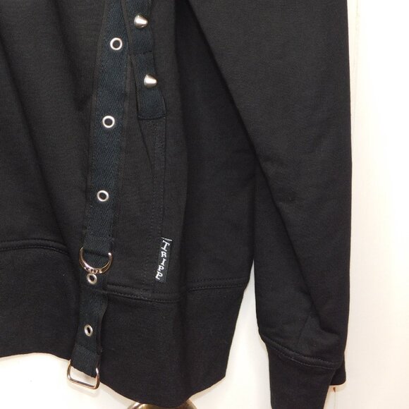 Tripp nyc Strap Grommet Hoodie | Black | Full Zip | Studs | Goth | EUC | 2X - Picture 3 of 13